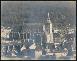 cca 1910-1920 Brassó (Brasov, Kronstadt), Fekete templom, nagyméretű fotó, 24x18,5 cm