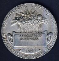 Franciaország Dn (1904) "Le Semeur" Ag 36,7g díjérem (Francia Mezőgazdasági Minisztérium) szign. Lagrange T:2 parányi ph