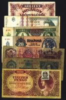 Kis bankjegy tétel, 19db magyar, benne pengő, infla + 5db külföldi T:II (kevés),III