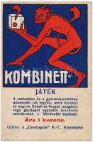 Kismánya, Malá Mana (Mánya); Cserépgyár rt. által gyártott Kombinett-játék reklámja, Krampusz / game advertisement made by the tile factory, Krampus s: R.G.B.