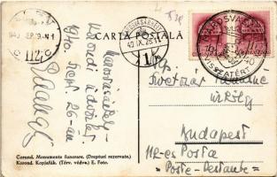 1940 Korond, Corund; Kopjafák / Monumente funerare + "1940 Marosvásárhely visszatért" So. ...