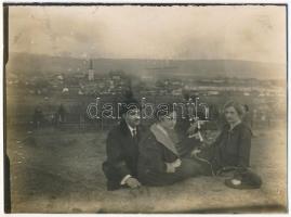 1916 Gyulafehérvár, Alba Iulia; A zsidó hegyen / group photo (vágott / cut)