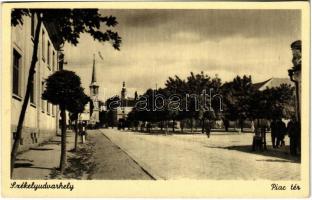 Székelyudvarhely, Odorheiu Secuiesc; Piac tér. Soha Aladár kiadása / market square (vágott / cut)