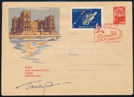 Jurij Alekszejevics Gagarin (1934-1968) szovjet űrhajós autográf aláírása alkalmi borítékon / Autogr...