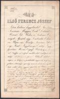 1864 Királyi táblabíró által aláírt ítélet, felzetes szárazpecséttel