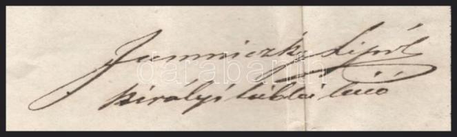 1864 Királyi táblabíró által aláírt ítélet, felzetes szárazpecséttel