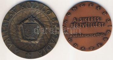 DN "A vállalat kiváló brigádja" szocialista, nagyalakú Br plakett + 1974. "Hungaroplast-Budapest" Br emlékérem T:2