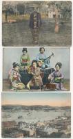 3 db RÉGI japán képeslap / 3 pre-1945 Japanese postcards