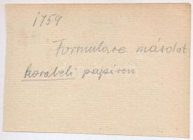 1759. 5G / 5Ft "Zahlungspapier" korabeli vízjeles papíron, hátlapon kézzel írt "múzeu...