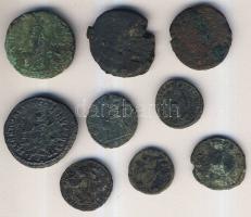 Római Császárság 9db kis- és középbronz T:vegyes