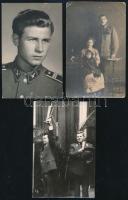 6 db vegyes, régi és modern katonai fotó, fotólap, közte feliratozott, 14x9 cm körüli méretben