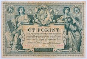 1881. 5Ft / 5G "Osztrák-Magyar Bank" piros sorszámozással T:III restaurált / Austro-Hungar...