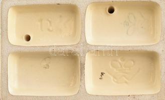 Hummel: Esernyős kisfiú, kézzel festett fajansz, jelzett, kopásnyomokkal, mázrepedésekkel, esernyő v...