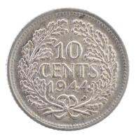 Hollandia 1944. 10c Ag "I. Vilma" T:2 Netherlands 1944. 10 Cents Ag "Wilhelmina" C:XF Krause KM#164