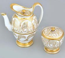 Slakov (Schlaggenwald) J.J. Lippert & V. Haas jelzett 4 személyes teás készlet, aranyozott porce...