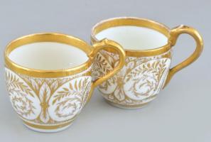 Slakov (Schlaggenwald) J.J. Lippert & V. Haas jelzett 4 személyes teás készlet, aranyozott porce...