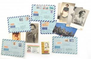 cca 1938-1998 Balabán Péter (1917-2002) újságíró, műfordító igazolványai, fotója, levelei, képeslapjai, valamint néhány képeslap.