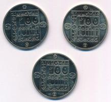 1985. 100Ft alpakka (3xklf) "Természetvédelem - Mocsári Teknős, Vadmacska, Vidra" T:BU 
A...