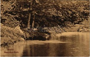 Menyháza, Monyásza, Moneasa; Halastó. Fái Károly kiadása / lake - képeslapfüzetből / from postcard booklet (Rb)