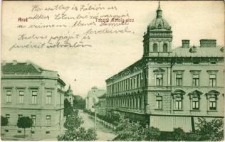 1912 Arad, Tabajdi Károly utca, Berta Testvérek üzlete. Ifj. Klein Mór kiadása / street view, shops (EK)