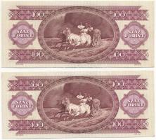 1992. 100Ft (2x) sorszámkövetők "B 823 060641 - B 823 060642" T:II 
Adamo F37