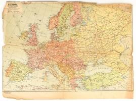 Európa politikai térképe, 1:12000000, Magyar Földrajzi Intézet Rt., szakadásokkal, 33×44 cm