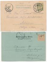 Fiume, Rijeka; 2 db régi hosszú címzéses képeslap / 2 pre-1904 postcards