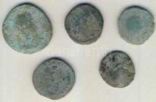 Római Császárság 5db kis- és középbronz T:3-,4