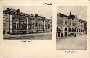 Tasnád, Községháza, Royal szálloda. Lövinger Lipót kiadása / town hall, hotel