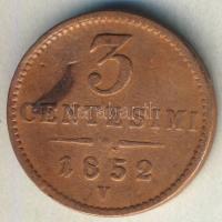 Lombardia/ Velence / osztrák közigazgatás 1852V 3c T:3/3-