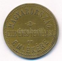 1896. "Magyarország ezeréves fenállása emlékére / 896-1896 Milleniumi emlék" sárgaréz emlékérem (27mm) T:2 ph.