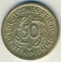 Német Birodalom / Weimari Köztársaság 1924A 50 Reutenpfenning érdekes korabeli hamisítványa előlapon részleges hátlapi verettel! T:használatban volt!