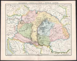4 db magyar történelmi térkép a Pallas Nagy Lexikonából, lapméret: 24x30 cm