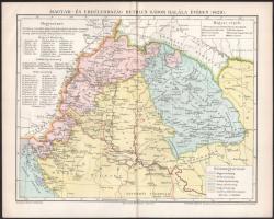 4 db magyar történelmi térkép a Pallas Nagy Lexikonából, lapméret: 24x30 cm