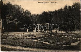 Szováta, Sovata; Játék tér, játszótér, hinta. Dragomán S.J. kiadása / playground, swing (EK)