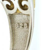 Ezüst(Ag) gyűrű gránát kövekkel, jelzett, méret: 58, bruttó: 5,82 g