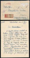 1921 Felsőbabád, vecseszéki Ferenczy Ida (1839-1928) Erzsébet királyné Sisi bizalmasának levele, unokahúgához balatoni Farkas Máriához Drezdába, feltehetőleg a levelet diktálta, de saját kezű aláírás Ferenczy Idától, borítékkal, modern átirattal.