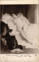 Akt-Studie / Laure, Étude de Nu / Erotic nude lady art postcard. A. Noyer Paris Salon 1913 s: M. De Deken (EK)