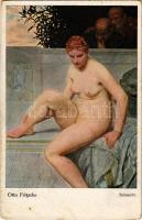 Belauscht / Erotic nude lady art postcard. S.V.D. No. 265. s: Otto Fritzsche (EK)