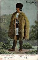 1904 Erdélyi román juhász. D.T.C.L. Serie 301. 12. / Rumänischer Hirte aus Siebenbürgen / Romanian shepherd from Transylvania (EK)