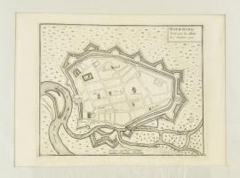 cca 1750 Roermond erőd. Rézmetszet, papír. Paszpartuban. 19,5x27 cm / Roermond fortress, engraving, in passepartout