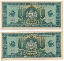 1946. 100.000MP (2x) sorszámkövetők "B 055 081129 - 055081130" T:I,I-
Adamo P30