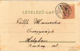 1899 (Vorläufer) Greeting art postcard with angel head. litho (fl)