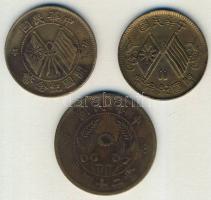 Kína 1912. 10Cash + 1920. 10Cash + Kína/Honan 1920. 20Cash T:2/3,3