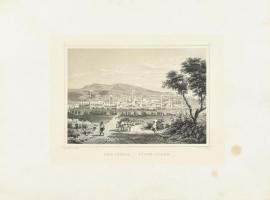 cca 1860 Ludwig Rohbock (1820-1883)-Georg Michael Kurz (1815-1883): Pécs városa, Pest, Lauffer és Stolp, acélmetszet, jelzett a dúcon, 12x17 cm, teljes: 32x24 cm