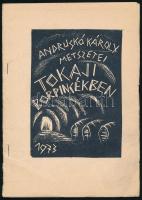 Andruskó Károly (1917-) Tokaji borpincékben - 20 metszetet tartalmazó füzet a művész saját kezű dedeikálásával 15x22cm