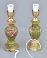 2 db alabástrom testű éjjeli lámpa 24 cm, burával 40 cm