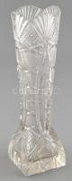 Ólomkristály csiszolt váza, kopásnyomokkal, m:26cm