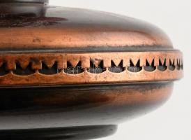 Retró fém váza, jelzés nélkül, kopott, m:15cm