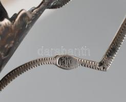 Ezüst (Ag) teás csésze, pótolt üveg betéttel, jelzett, m:9cm, nettó: 60 g